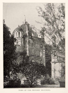 1903 Print George Oxenden Tomb Mausoleum Bombay Mumbai India Historical XGHB2