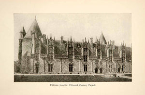 1917 Print Chateau Josselin Roy L. Hilton Morbihan Brittany Medieval XGHB6