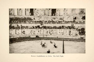 1917 Print Roman Amphitheatre Arles Bull Fight Roy L. Hilton France Sport XGHB6