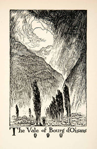 1927 Lithograph Vale Bourg d'Oisans France Valley Landscape Rain Thornton XGHB7