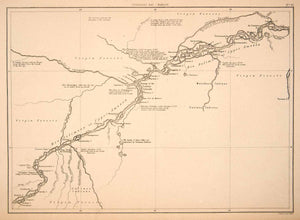 1875 Print Map Rio Solimoes Brazil Peru South America Upper Amazon Virgin XGHC1