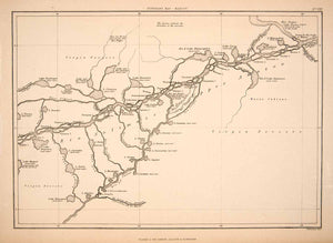 1875 Print Map Rio Solimoes Amazon Valley South America Peru Muras Indian XGHC1