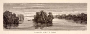 1875 Wood Engraving Mouth River Ica Putumayo Brazil South America XGHC1