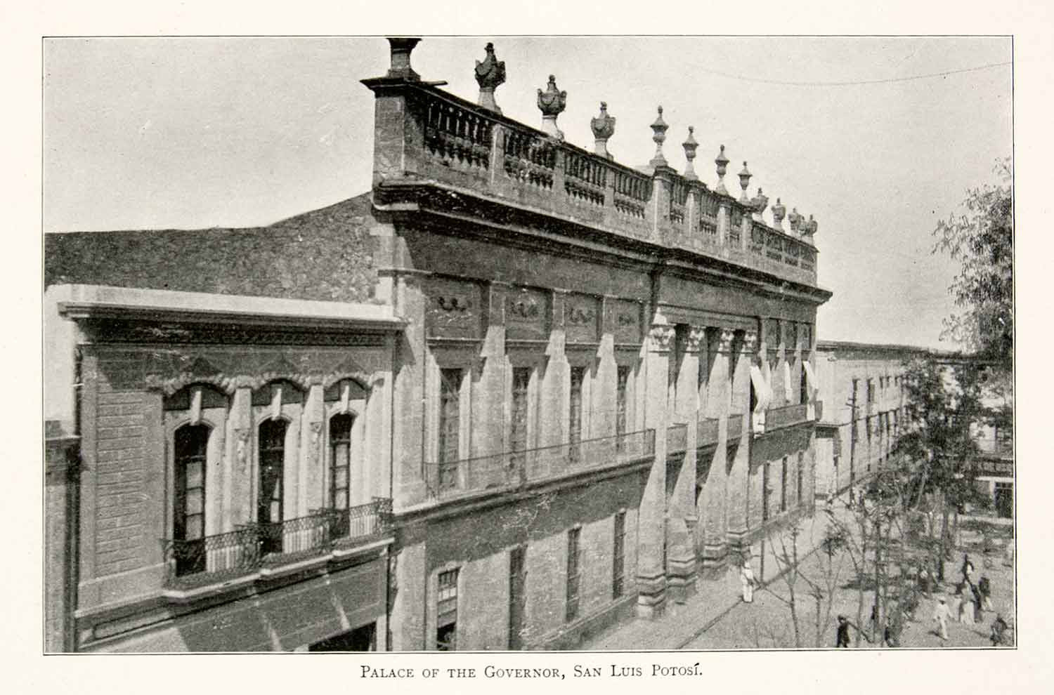 1897 Print Palace Governor San Luis Potosi Mexico Government Building XGHC2 - Period Paper

