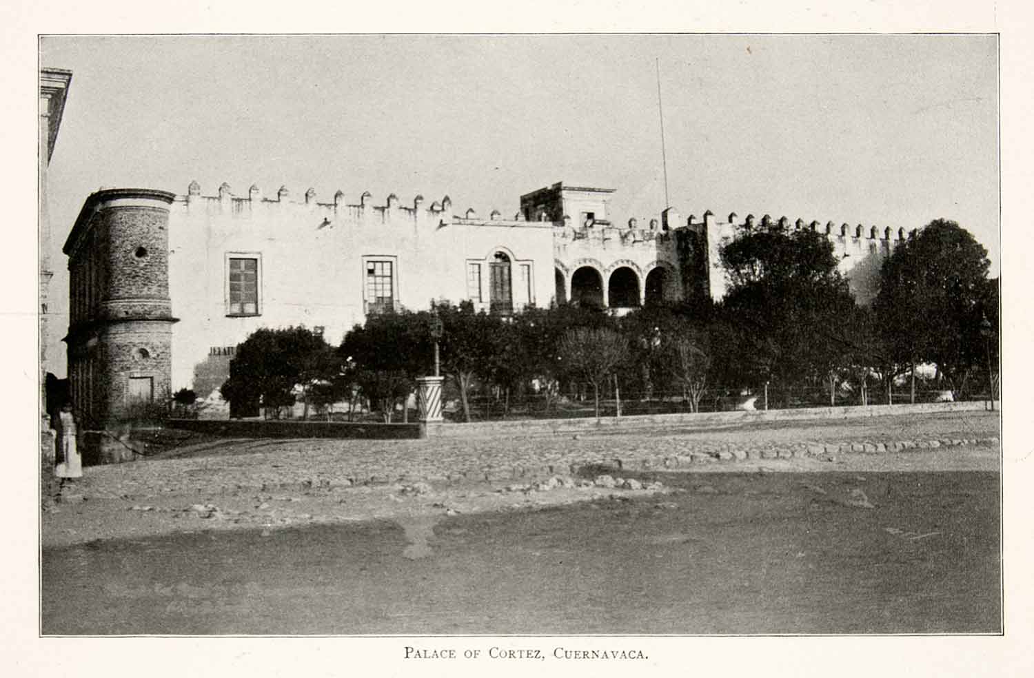 1897 Print Mexico Palace Cortez Cuernavaca Fortress Aztec Conquest Prison XGHC2