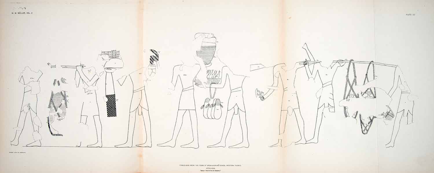 1910 Print Hieroglyphics Menkheperraseneb Priest Egypt Pharaoh Thutmose XGHC5