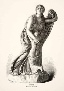 1886 Wood Engraving Statue Sculpture Niobe Greek Roman Tantalus Hubris XGHC6