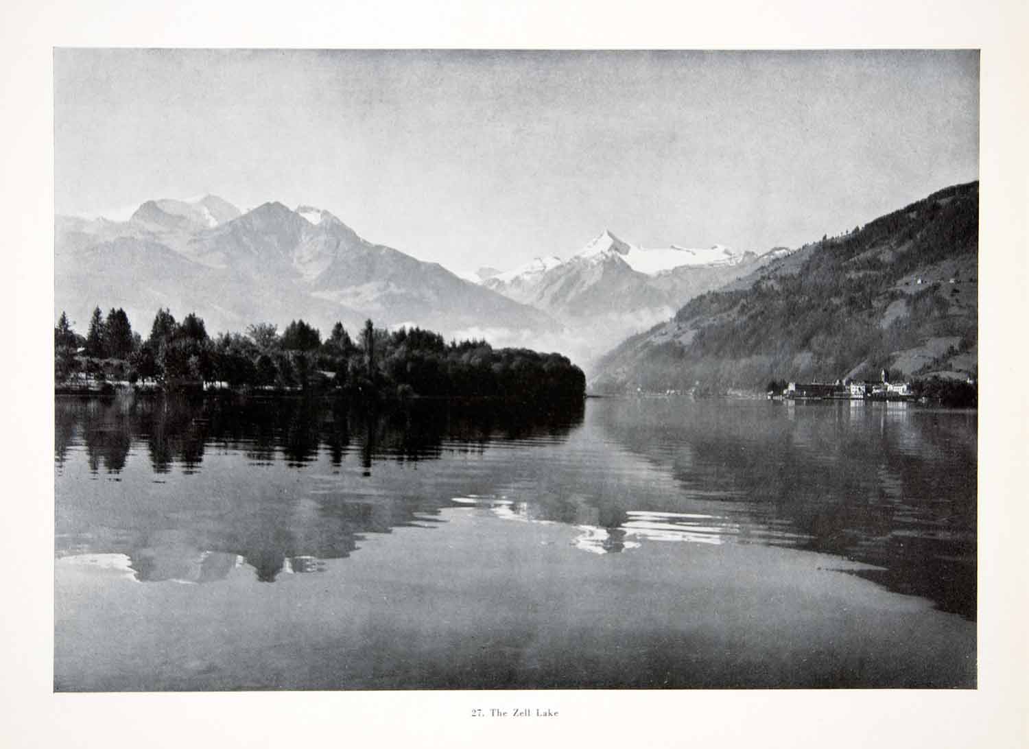1956 Print Salzburg Zell Lake Valley City Austria Schistous Range XGHC9
