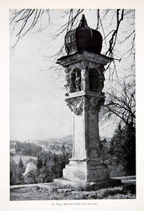 1956 Print Plague Memorial Column Reiteregg Austria Victims Bubonic Fleas XGHC9