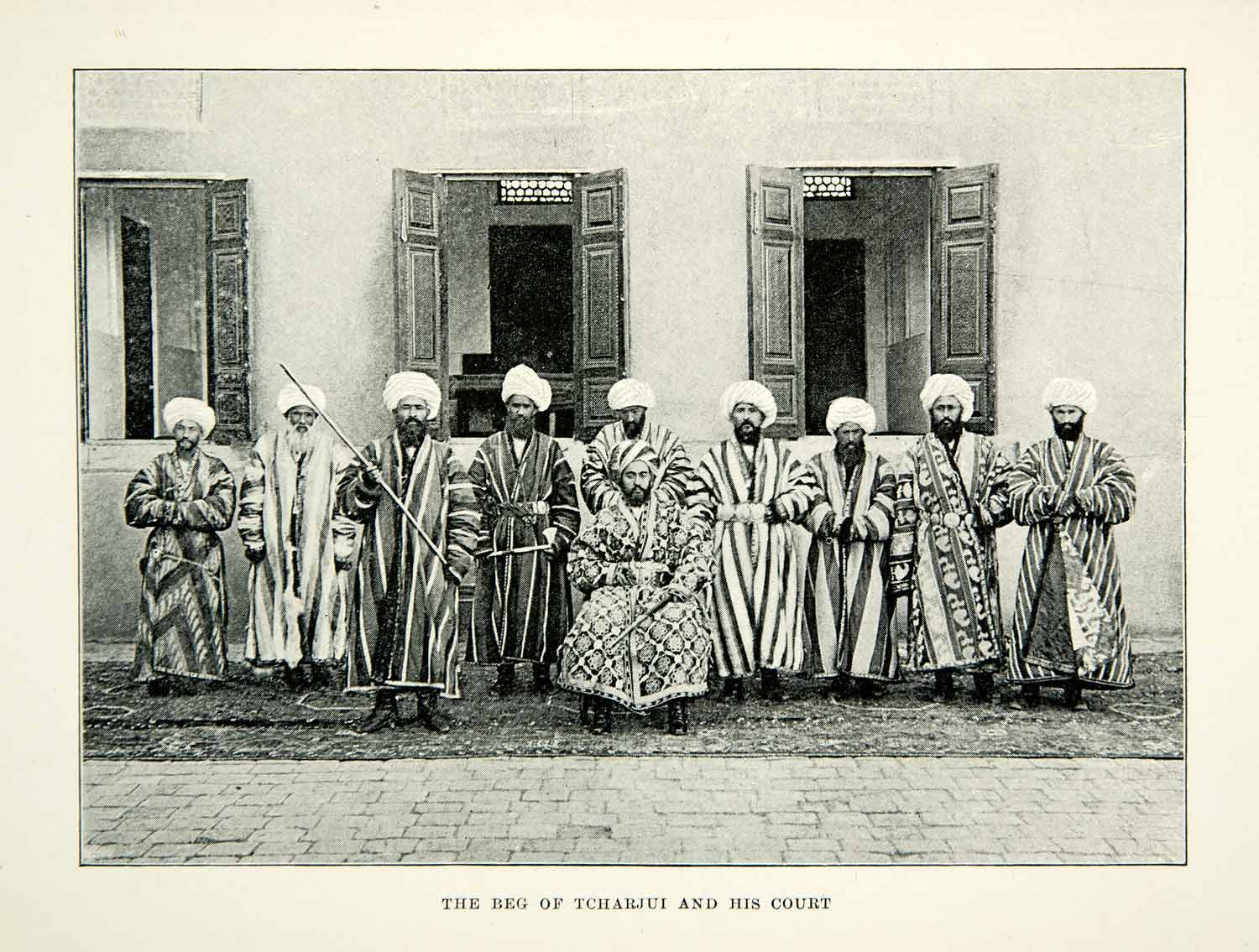 1889 Print Beg Charjui Tcharjui Turkmenistan Costume Court Turban XGHD1