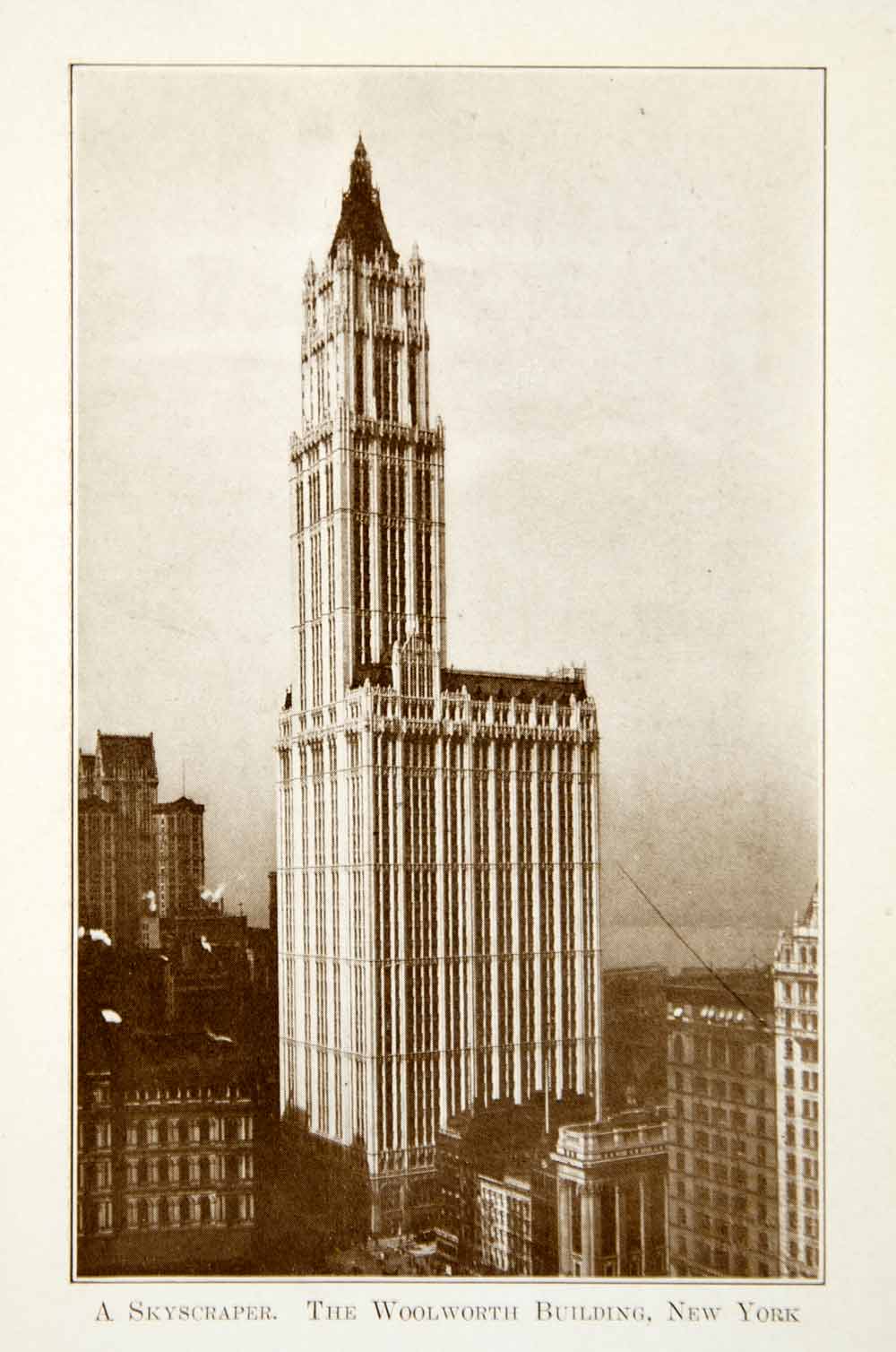 1916 Print Woolworth Building New York Historical Image Skyscraper Hi-Rise XGHD3