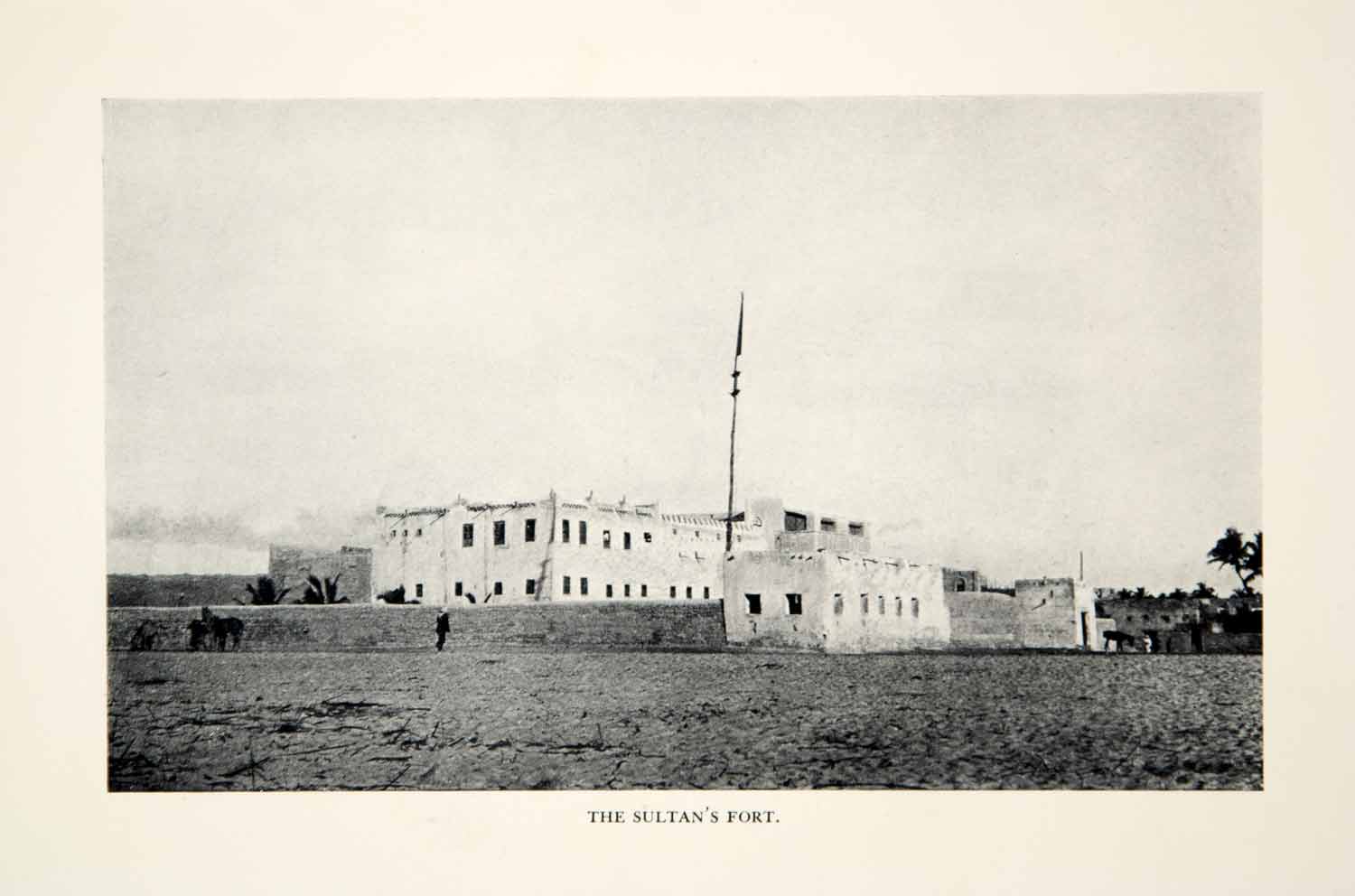 1932 Print Sultan Fortress Arabia Felix Desert Fort Middle East Historic XGHD7