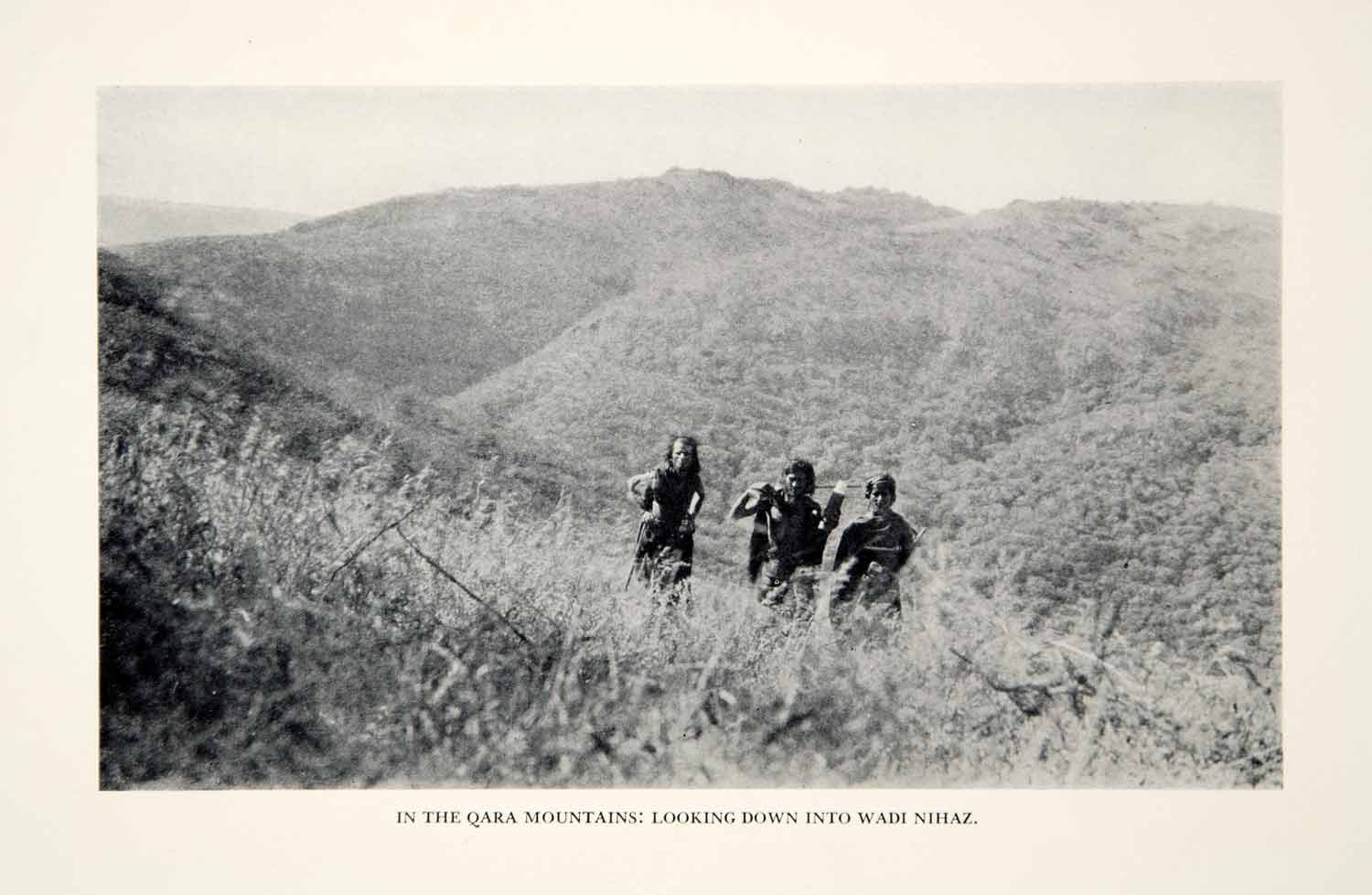1932 Print Qara Mountains Native People Wadi Nihaz Landscape Middle East XGHD7
