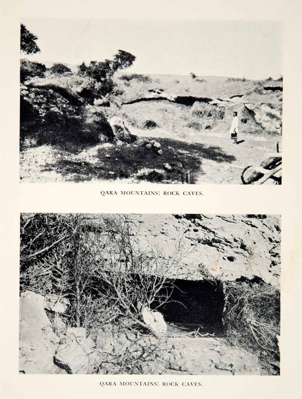 1932 Print Qara Mountains Rock Cave Al-Ahsa Hofuf Saudi Arabia Middle East XGHD7