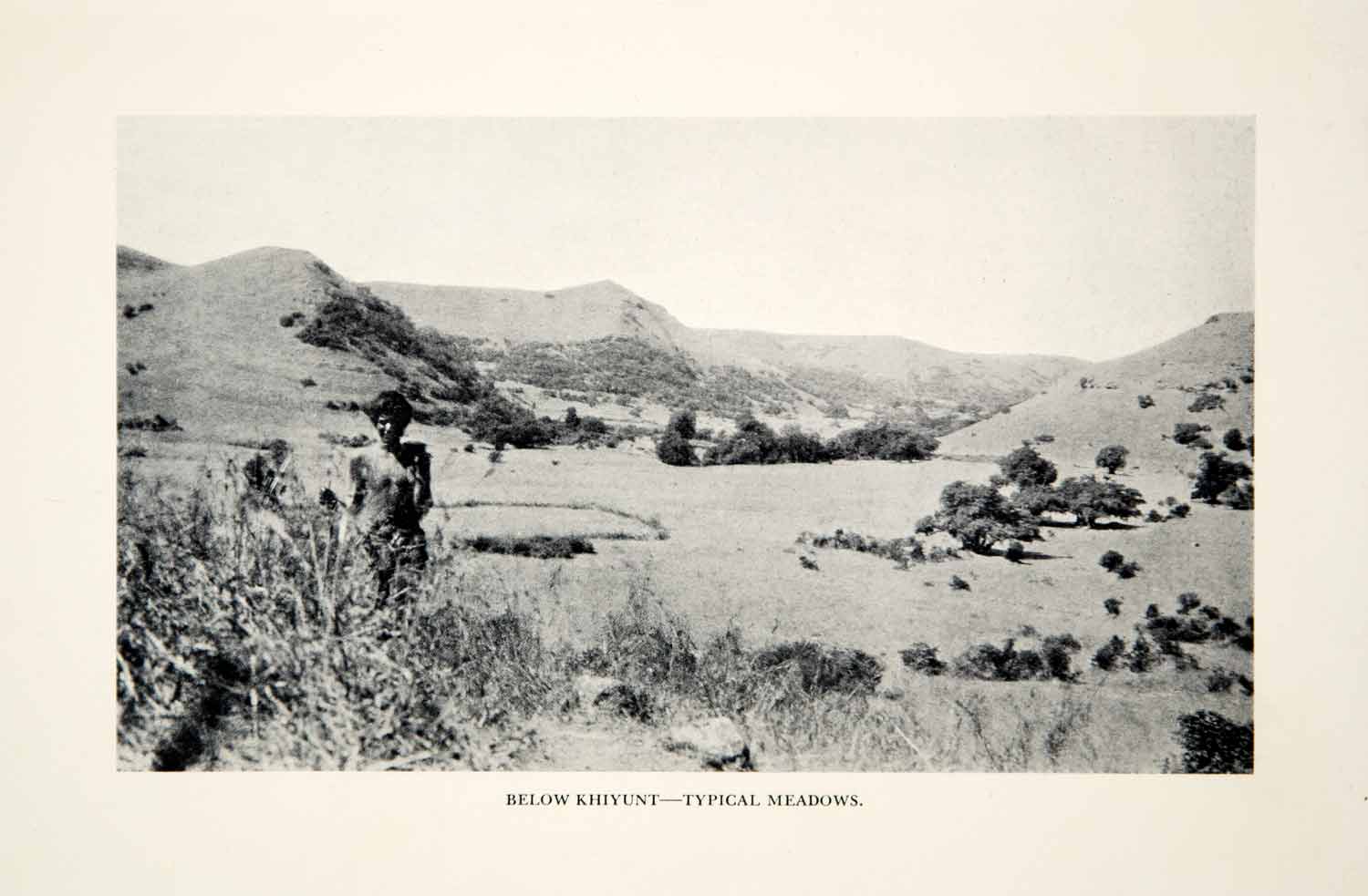 1932 Print Khiyunt Meadows Arabia Felix Mountains Meadows Native Tress Landscape