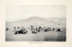 1932 Print Khor Dhahiya Yemen Camel Caravan Middle East Arabia Landscape XGHD7
