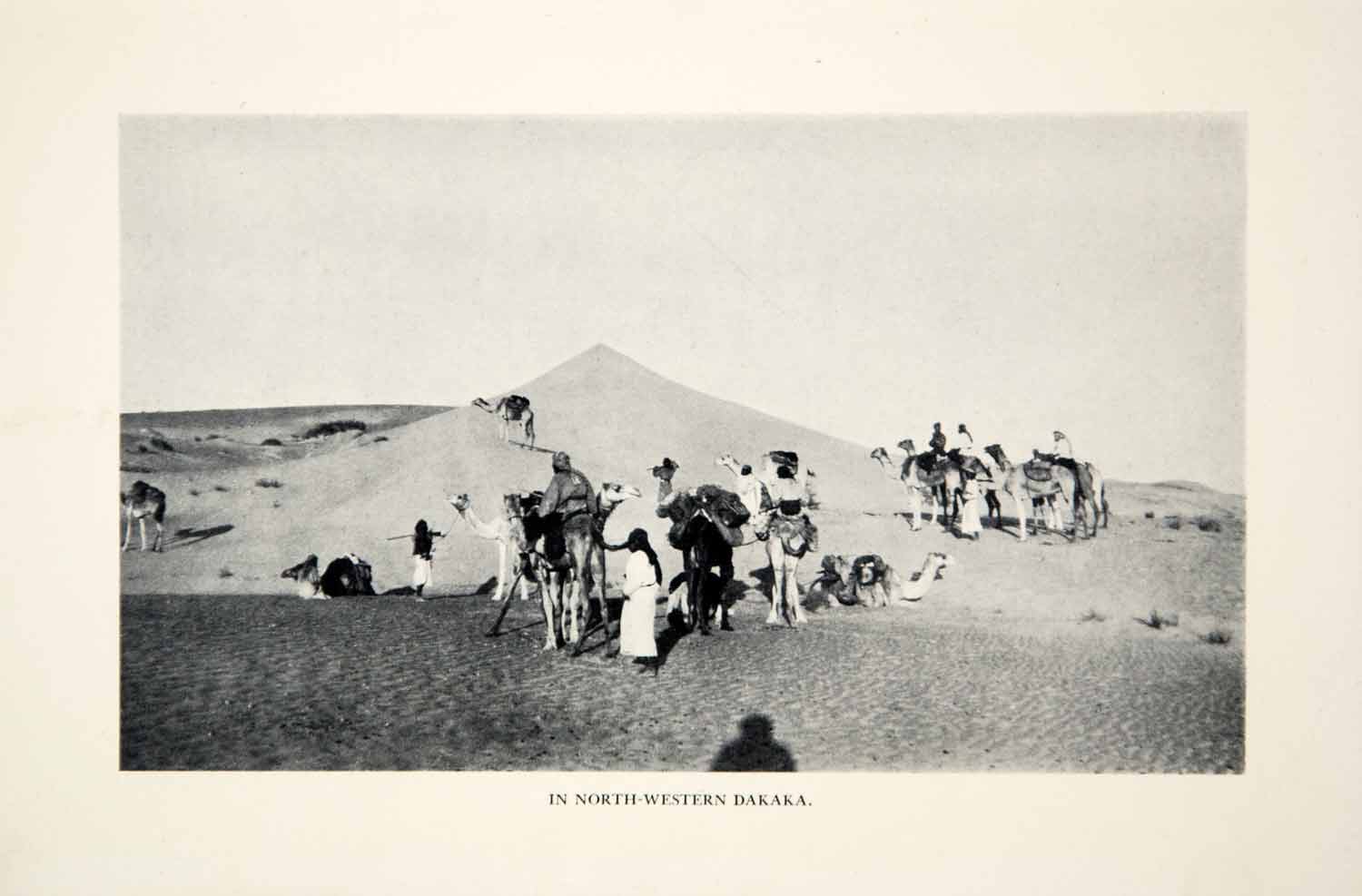 1932 Print Dakaka Camel Caravan Desert Arabia Felix Sand Dunes Middle East XGHD7
