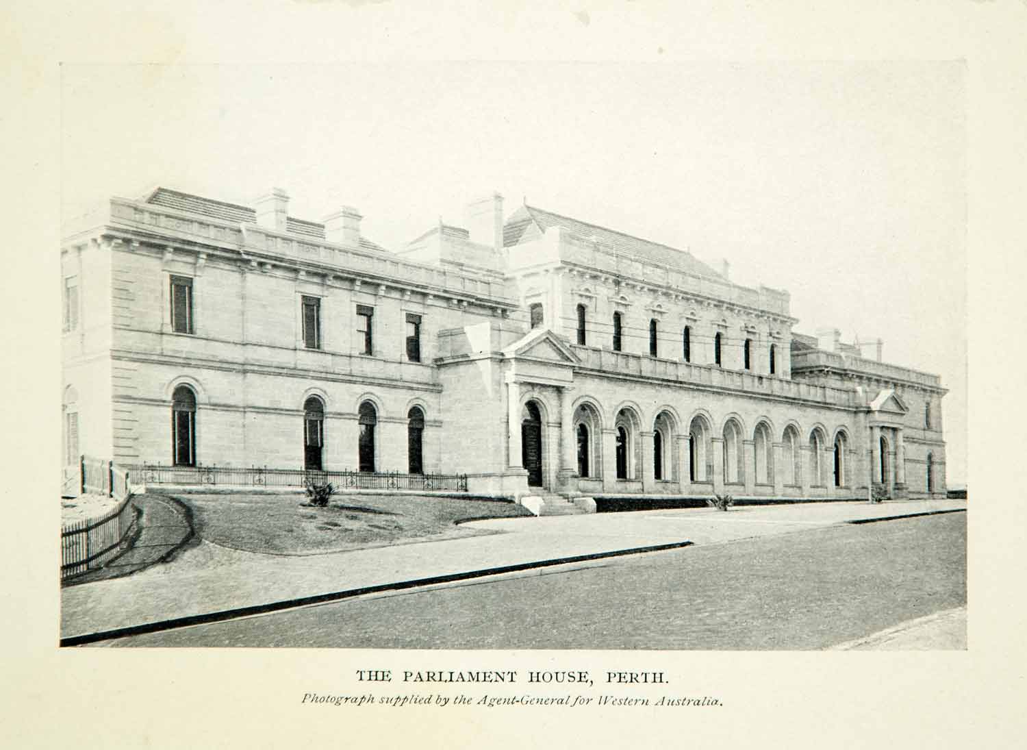 1910 Print Parliament House Perth Western Australia Harvest Terrace XGHD8