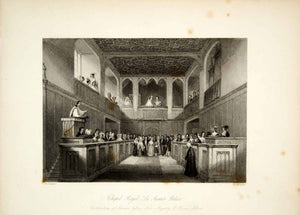 1845 Steel Engraving Thomas H Shepherd Chapel Royal St James Palace London XGHD9
