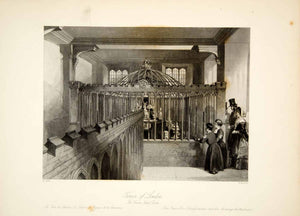 1845 Steel Engraving H Jewitt Tower of London British Crown Jewel Room XGHD9