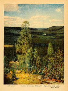 1936 Print Gottfrid Kallstenius Artwork Smaland Sweden Landscape Malmo XGI1