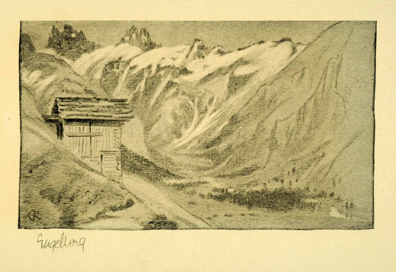 1904 Halftone Print Edith Rawnsley Engelberg Switzerland Mountains Urner XGI2