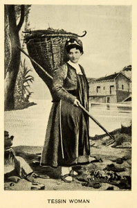 1902 Halftone Print Tessin Germany Costume Portrait Dress Garment Pole XGI3
