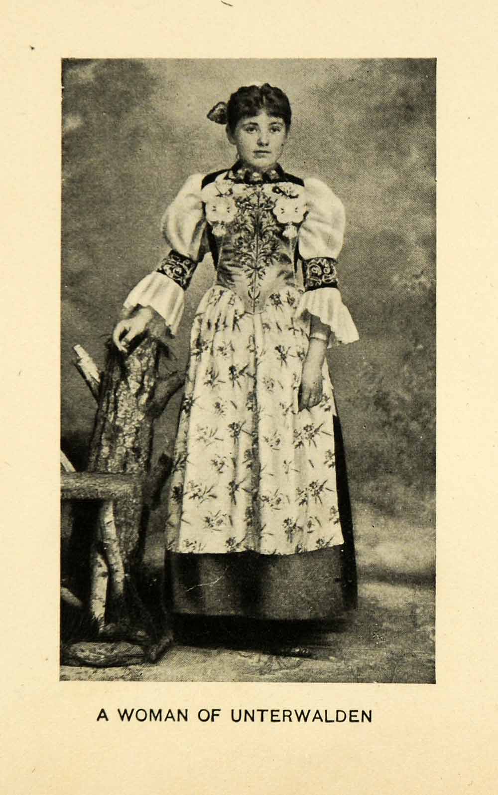 1902 Halftone Print Unterwalden Switzerland Costume Dress Obwalden XGI3