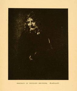 1908 Print Netherlands Holland Portrait Nicolaes Bryynink Rembrandt XGI4
