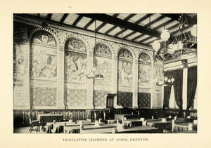 1899 Print Legislative Chamber Assen Drenthe Murals Arches History XGI5
