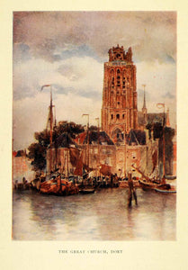 1906 Print Dordrecht Great Church Grote Kerk Medieval Herbert Marshall XGI6