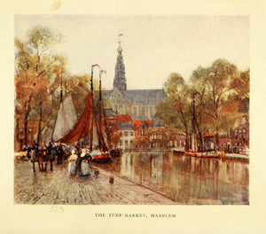 1906 Print Herbert Marshall Haarlem Spaarne Boat City Hall Costume XGI6