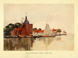 1906 Print Dromedaris Tower Enkhuisen Netherlands Harbor Herbert Marshall XGI6