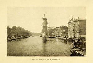1913 Print Coolsingel Rotterdam Netherlands Windmill Canal Nederland Dutch XGI7