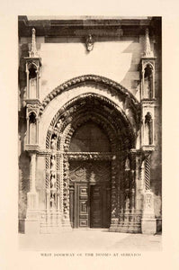 1908 Print Sibenik Sebenico Croatia Cathedral Church Renaissance Holbach XGIA1