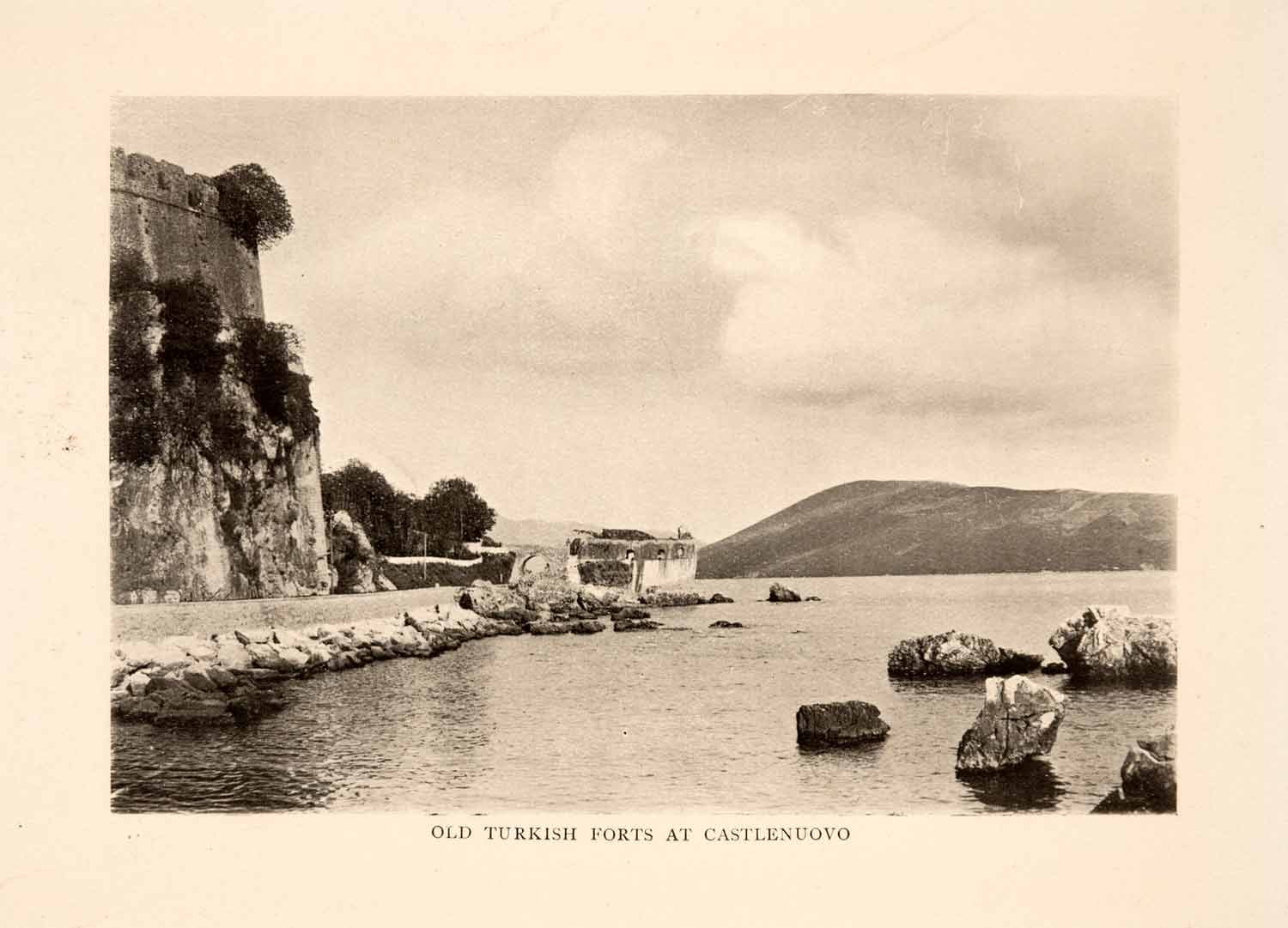 1908 Halftone Print Castelnuovo Herceg Novi Montenegro Fortress Fort XGIA1