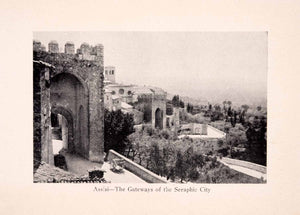 1912 Print Assisi Gateways Seraphie City Italy Hillside Wall Defense XGIA2