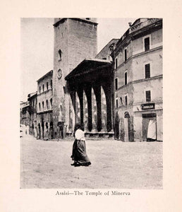 1912 Print Assisi Temple of Minerva Italy Umbria Hercules Monument XGIA2