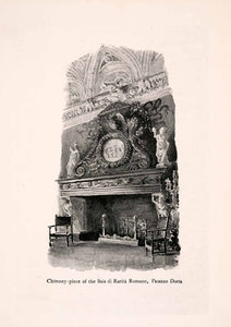 1907 Print Ernest Peixotto Chimney Sala di Rarita Romane Palazzo Doria XGIA5
