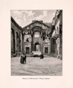 1907 Print Ernest Peixotto Portico Diocletian Palace Spalato Split Croatia XGIA5