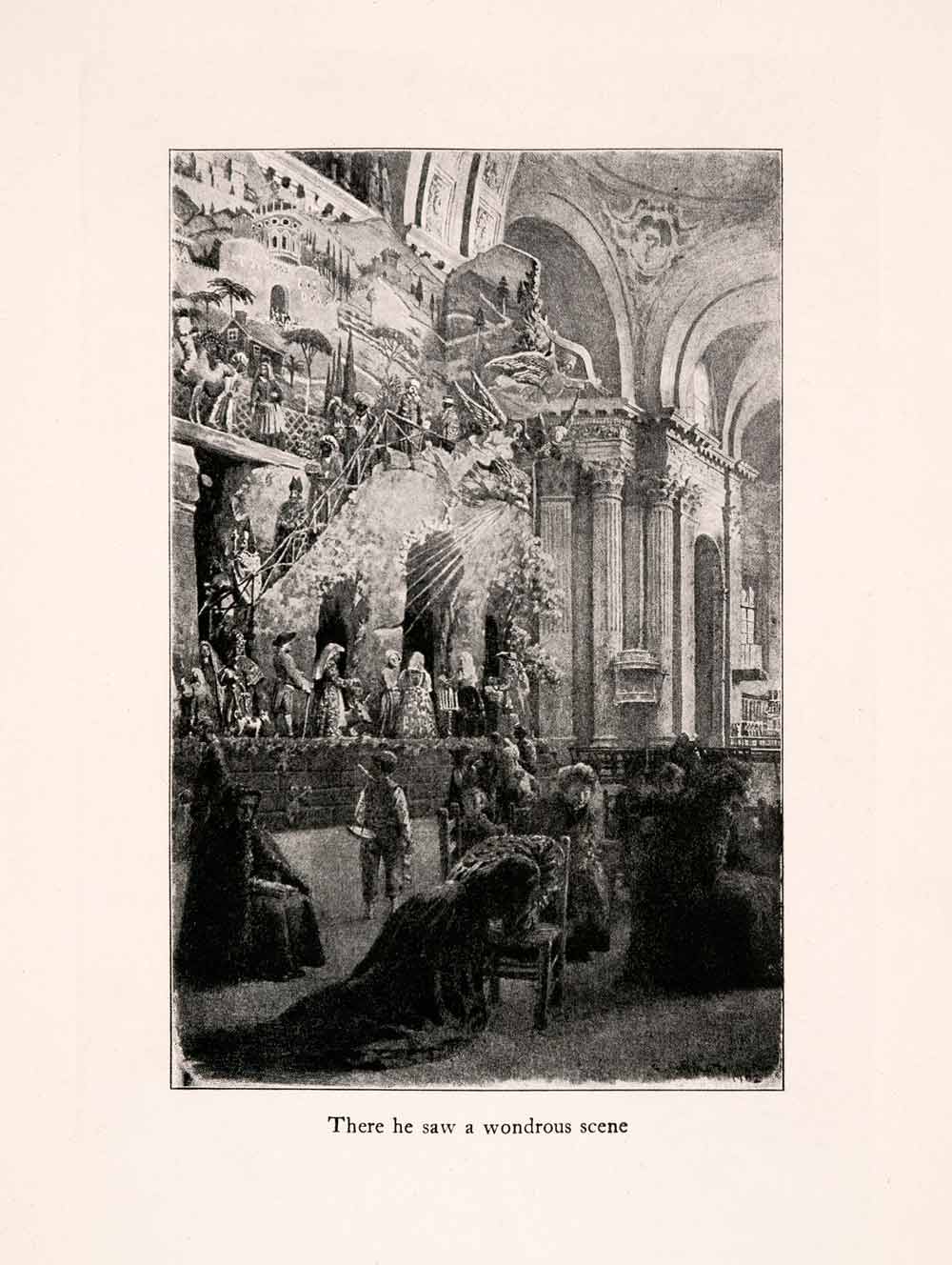 1907 Print Ernest Peixotto Wonderous Scene Stage Church Santa Maria XGIA5