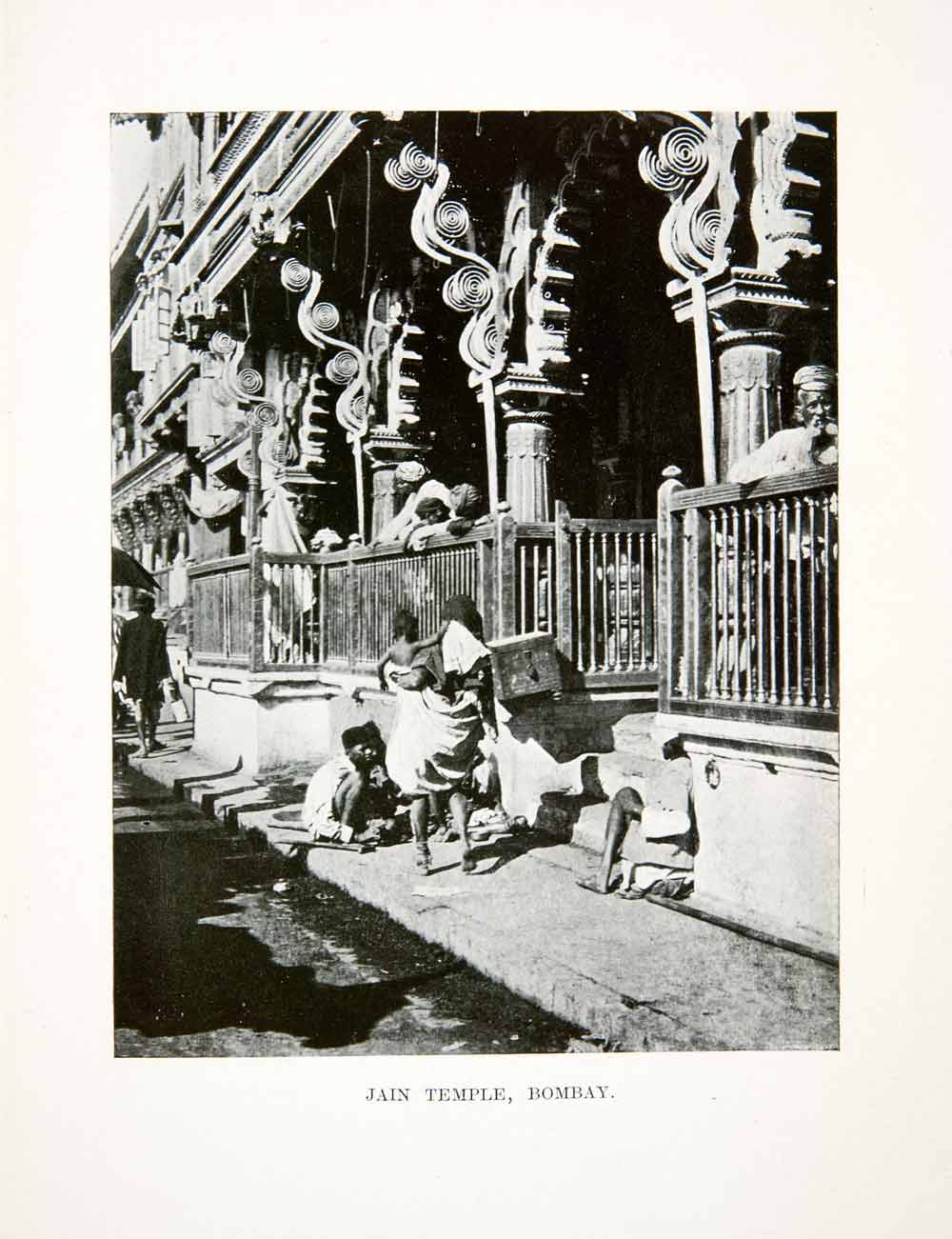 1907 Print Mumbai Bombay India Asia Jainism Temple Religion Street Worship XGIB1