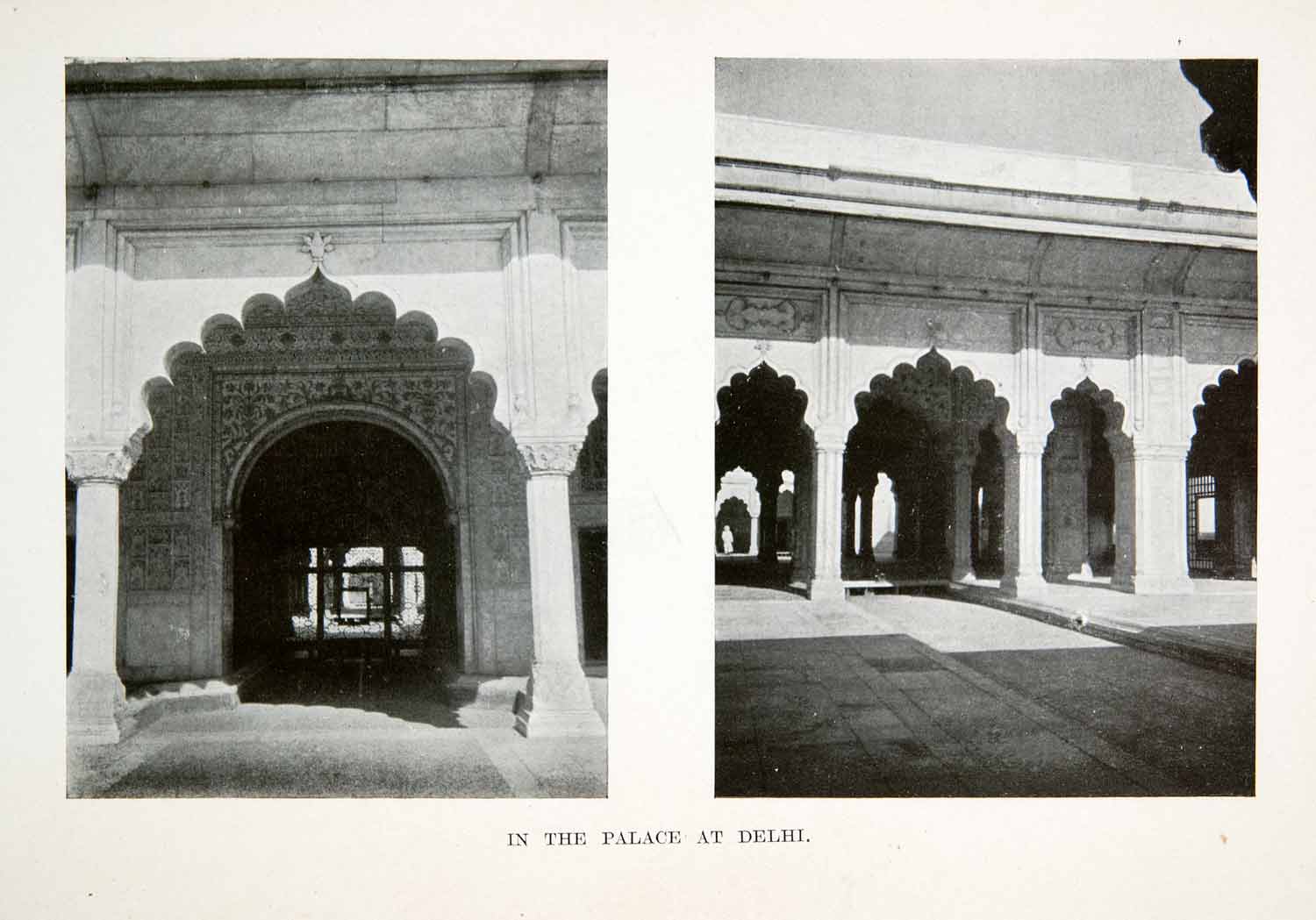 1907 Print Asia India Delhi Palace Archway Architecture Column Hall XGIB1