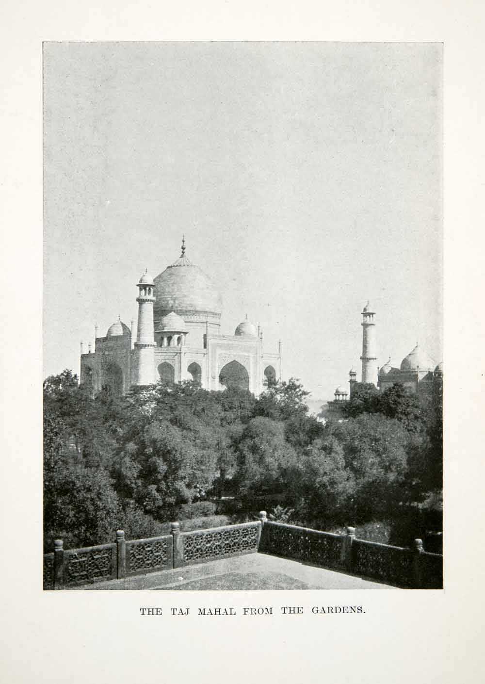 1907 Print Taj Mahal Agra India Asia Mausoleum Shah Jahan Mumtaz Dome XGIB1