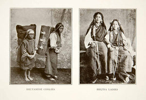 1907 Print India Bhutanese Child Girl Physical Laborers Bhutia Ladies XGIB2