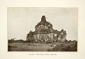 1907 Print Ancient Pagan Telo Melo Pagoda Cultural Architecture Ruin XGIB2