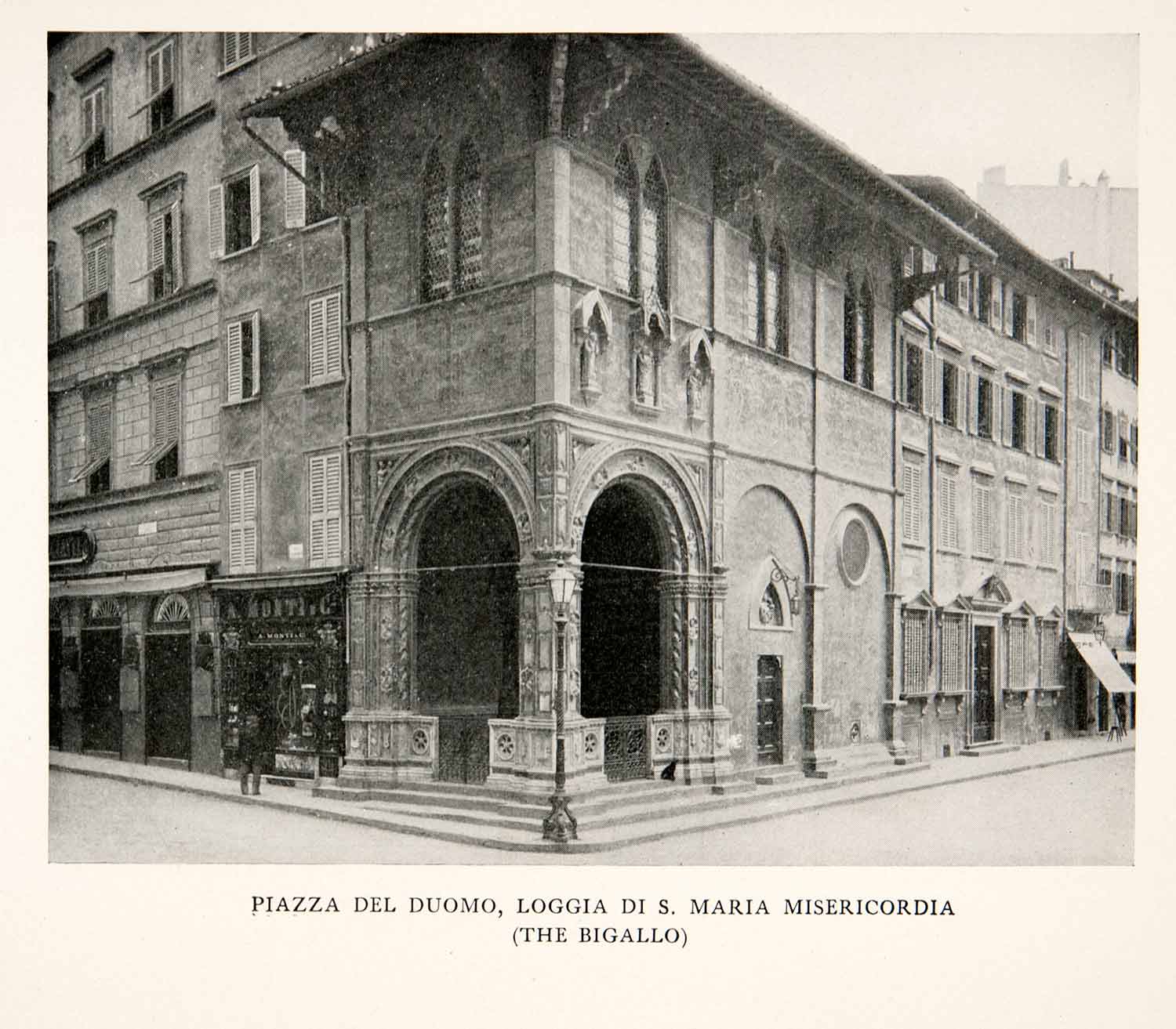 1910 Print Bigallo Loggia Giovanni Via Calzaioli Piazza Del Duomo Florence XGIB5