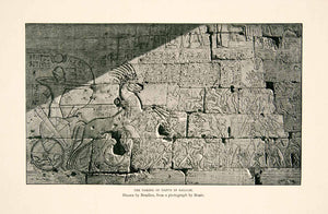 1897 Print Taking Dapur Galilee Egyptian Bas-Relief Hieroglyphics Chariot XGIC1