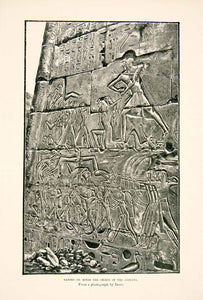 1897 Print Ramses III Binds Chiefs Libyans War Hieroglyphic Bas-Relief XGIC1