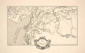 1897 Print Map Aram-Naharaim Syria Turkey Mediterranean Sea Unki Khiti XGIC1
